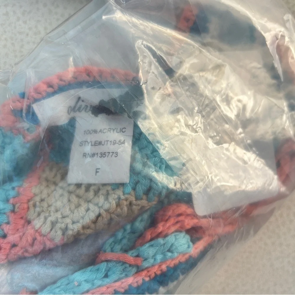 NWT [Olivaceous] Knit Crochet Rainbow Halter Top - Picture 7 of 7